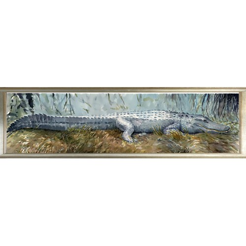 CL- SUNNING GATOR ON CANVAS